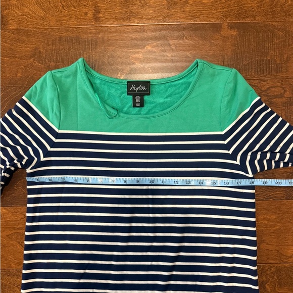 Heyton Striped French Terry Sheath Dress with 3/4 Sleeves - Picture 10 of 10